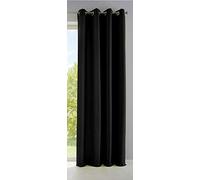 Rideau Opaque Palermo avec œillets et embrasses - Noir - 245 x 140 cm - 10000265