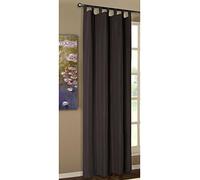 Rideau Opaque uni Mat avec œillets en Tissu Micro Satin 20400 Marron 245 x 140 cm