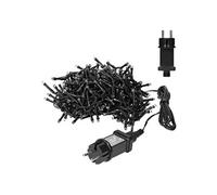 ECD Germany Rideau Pendant Lumineux à LED, PVC Noir 2m, 200 LED Blanc Chaud, Chaîne G