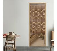 Rideau perlé de porte en bois naturel, perles de porte, rideaux de décoration de porte d'entrée, perles de rideau de porte brun beige DescriptionLes rideaux de perles en bois créent une riche atmosphè