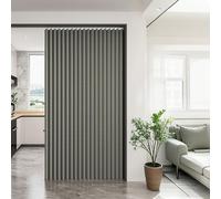 Rideau Phonique Anti Bruit avec des Rails, Porte Partition, Rideau Thermique Isolant Anti Froid Et Chaleur, RideauSeparation Entrée Pliant Thermique Anti Froid(Gris,W:60-80H:221-240cm)