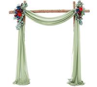Rideau photo de fond en tulle - Décoration d'arc de mariage - Pour fête prénatale, mariage, arche - 70 x 300 cm - Vert