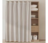 Rideau Placard sans Portes - Occultant/Anti-Poussière, Rideau sous Evier Meuble Cuisine, Rideaux Plissés Armoire avec Rail de Guidage Auto-Adhésif pour Étagères à Chaussures(D,90x180 cm)