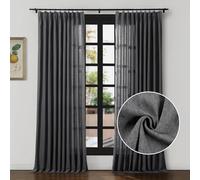 Rideau plissé à rayures à chevrons 66 cm de large x 160 cm de long en lin léger filtrant la lumière pour chambre à coucher et salon 1 panneau