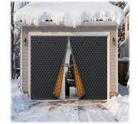 Rideau Porte de Garage Isolant Thermique Magnétique, Kit D'isolation pour Portes de Garage L'hiver Rideaux de Porte de Garage Coupe-Vent Protection Contre Le Froid en Tissu(Noir,W365xH340cm)
