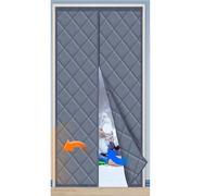 Rideau Porte Isolant Thermique Rideaux d'hiver for portes de chambres, salons/terrasses/baies vitrées coulissantes avec isolation magnétique et doublure épaisse(Gray,110 x210cm)