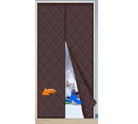 Rideau Porte Isolant Thermique Rideaux d'hiver for portes de chambres, salons/terrasses/baies vitrées coulissantes avec isolation magnétique et doublure épaisse(Brown,80 x210cm)