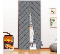 Rideau Porte Magnétique, Isolation Thermique, 90x250cm, Protection Contre le Froid, Imperméable, Coupe Vent, Coupe Froid, Sans Perçage, Rideau Isolant Aimanté pour Porte