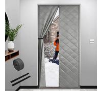 Rideau Porte Magnétique, Isolation Thermique, Coupe Froid, Rideau Isolant Aimanté for Porte d'hiver, W 75 80 85 90 100 110 120 CM Kit d'isolation de Portes for salon Entrée(Gris,160 cm x 180 cm)
