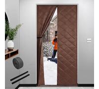 Rideau Porte Magnétique, Isolation Thermique, Coupe Froid, Rideau Isolant Aimanté for Porte d'hiver, W 75 80 85 90 100 110 120 CM Kit d'isolation de Portes for salon Entrée(Brun,95 cm x 220 cm)
