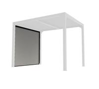 Rideau pour pergola bioclimatique avec rail pour côté 2,40 m gris Habrita perbir24 Gris G