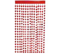 Rideau - P'TIT Clown - re22652 - Coeurs Rouges - 1 x 2 mètres - Lamé Métallisé