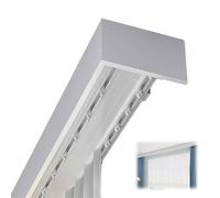 Rideau Rail Cache-corniche Blanc for Rideaux,Décoration de Cassette de Rideau en Aluminium,pour Fixation Murale Ou au Plafond,Cassette Rails de Rideau(Side,3.2M/10.4FT)