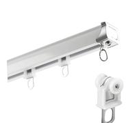 Rideau Rail de Plafond, 40-500cm, Rail 1 Voie pour Rideaux, Barre a Rideau pour Balcon Salon Camping-Car Hôpital, Coulisse Bien, Silencieuse(360cm/11.8FT)