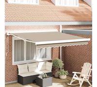 Rideau rétractable automatique Beige 350 x 250 cm, toile de rechange pour cadre 3,5 x 2,5 m beige, tissu polyester résistant pour ombre extérieure, rideau de patio et balcon