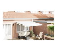Rideau rétractable automatique blanc 350 x 250 cm, tissu de rechange pour structure 3,5 x 2,5 m, ombrage et imperméable, système de protection solaire pour balcon, design
