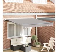 Rideau rétractable automatique gris clair 300 x 250 cm, tissu de rechange pour cadre 3 x 2,5 m, imperméable et résistant aux rayons UV pour balcon et espace extérieur