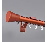 Rideau rond à voie unique, rails et raccords de douche coulissants en douceur, tiges découpables for la pièce(Orange,6.5m (21.3ft))