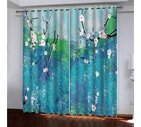 Rideau Salon Occultant Moderne - 3D Art Bleu Prune Motif Rideau Occultant Thermiques Phonique Chambre pour Fille Et Garcon 200X160cm(Lxh), Décoration De Fenêtre pour Chambre