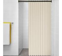 Rideau Séparateur de Pièce 164 x 159 cm Anti Bruit, Opaque, Bloquer, Separation, Anti Froid Occultant Chaleur Rideau Accordéon Porte pour Salon Chambre Maison et Cuisine, Beige