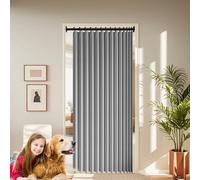 Rideau Séparateur de Pièce 215 x 166 cm Anti Froid et Chaleur Magnétique Impermeable à Oeillets Décoratif Rideau Accordéon Porte Entrée pour Salon, Balcon, Chambre Moderne, Gris