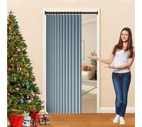 Rideau Séparateur de Pièce 92 x 165 cm Anti Froid et Chaleur, Séparateur de Pièce Pliable, Design Accordéon Rideau Occultant Pliants pour Salon, Balcon, Chambre Moderne, Bleu