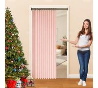 Rideau Séparateur de Pièce 94 x 100 cm Anti Froid et Chaleur, Séparateur de Pièce Pliable, Design Accordéon Rideau Occultant Pliants pour Salon, Balcon, Chambre Moderne, Rose