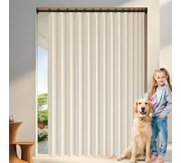 Rideau Separation 108 x 170 cm Anti Froid et Chaleur Magnétique Impermeable à Oeillets Décoratif Occultant Plissé Magnétique pour Chambre, Salon Décoration de Fenêtre, Beige