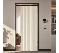 Rideau Separation 133 x 132 cm Anti Bruit, Opaque, Bloquer, Separation, Anti Froid Occultant Chaleur Occultant Plissé Magnétique pour Salon, Balcon, Chambre Moderne, Beige