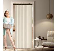 Rideau Separation 154 x 168 cm Anti Froid et Chaleur Magnétique Impermeable à Oeillets Décoratif Rideau Occultant Pliants pour Salon Chambre Maison et Cuisine, Beige