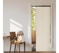 Rideau Separation 176 x 170 cm Anti Froid et Chaleur Magnétique Impermeable à Oeillets Décoratif Rideau Occultant Pliants pour Chambre, Salon Décoration de Fenêtre, Beige