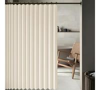 Rideau Separation 245 x 161 cm Anti Froid et Chaleur Magnétique Impermeable à Oeillets Décoratif Rideau Accordéon Porte pour Salon, Balcon, Chambre Moderne, Beige