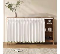 Rideau sous Evier Cuisine avec Tringle, Coulissant Cache Placard - Occultants Isolant Thermique, Cantonnières Courtes pour Salon, Auto-Adhésif sans Percage(D,150x70cm)