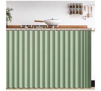 Rideau Sous Evier, Rideau Cache Placard Étanche à la Poussière avec Piste Silencieuse Meuble Rideau Cuisine Épreuve de L'eau Rideau Armoire pour Armoire de Cuisine,Cafétéria,Café(Vert,WxH 120x80cm)