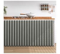 Rideau Sous Evier, Rideau Cache Placard Étanche à la Poussière avec Piste Silencieuse Meuble Rideau Cuisine Épreuve de L'eau Rideau Armoire pour Armoire de Cuisine,Cafétéria,Café(Gris,WxH 100x100cm)