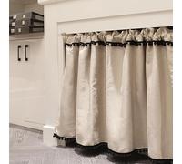 Rideau Sous Evier Rideaux Courts Rideaux Courts Rétro En Coton Et Lin Vintage Rideau Court Rétro Avec Boules Romantiques Pour Petites Fenêtres Pour Chambre À Coucher Cuisine Salon Maison ( Color : Fla