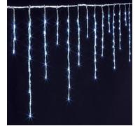 Rideau stalactique lumineux 120 LED effet tombée de neige 2m avec timer extérieur blanc froid - Feeric Lights & Christmas