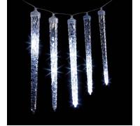 Rideau stalactique lumineux 81 LED 10 glaçons effet goutte 3 6m extérieur blanc froid - Feeric Lights & Christmas