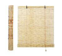 Rideau Store Bambou Intérieur Store Enrouleur Bambou Exterieur Store Roseau 80x100 150x200 60x160 140x250 120x180cm Faciles à Installer Store Venitien Bois Pour Salon Jardin Patio Anti-UV(Natural Whit