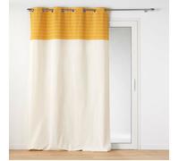 Douceur d'Intérieur – Rideau à œillets Linechic – 140 x 240 cm – Coton recyclé, fils coupés – Jaune