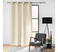Douceur d'Intérieur Rideau à Oeillets (140 x 260 cm) Soline Naturel, Polyester Uni