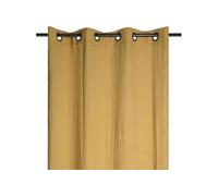 Rideau tamisant à illets moutarde en double gaze de coton 260 x 135 cm