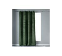 Douceur d'Intérieur Rideau à oeillets Velvetine Velours tamisant 140 x 240 cm Kaki