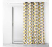 Rideau Tamisant a oeillets L140 x H260 cm polyester Palpito Jaune/blanc