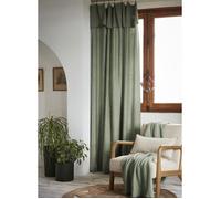 Rideau tamisant ajustable 140 x 270 cm Lysandre en Lyocell Thym - 8 anneaux pince
