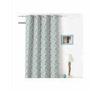Rideau tamisant ARDECO (135x250 cm) - Vert - Œillets - Motif graphique art déco