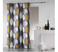 Rideau tamisant en coton 140 x 240 cm Leafy jaune