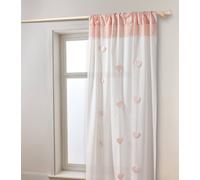 Rideau tamisant guirlande coeurs rose pâle 135X240