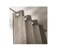 Linder Rideau Métis en matières Naturelles (Coton/Lin) Coloris Beige Taupe œillets 135 x 260 cm