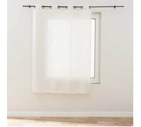 Rideau tamisant petite hauteur PAULINE 140 x 180 cm - naturel, 96% polyester 4% lin, œillets